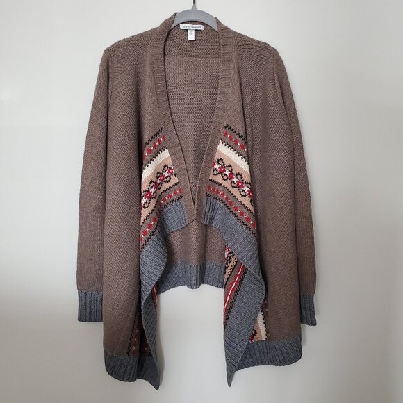Autumn Cashmere Fair Isle Drape Cardigan - Picture 1 of 9